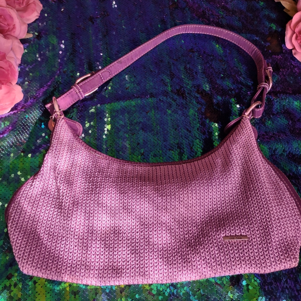 The Sak purple crotchet purse